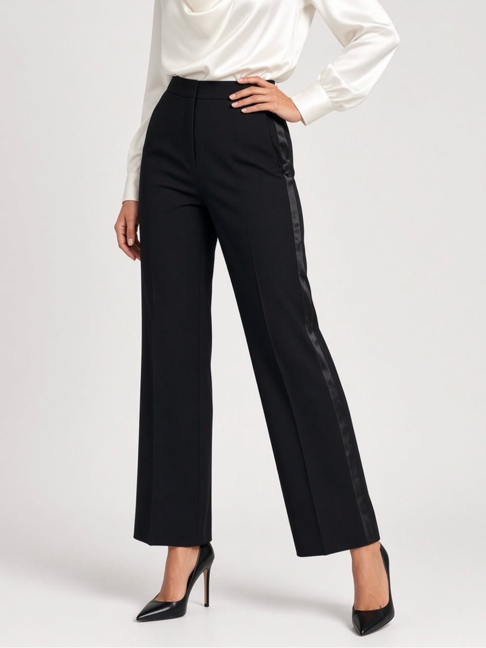 Sandro Paris Black Tuxedo Trouser Pants